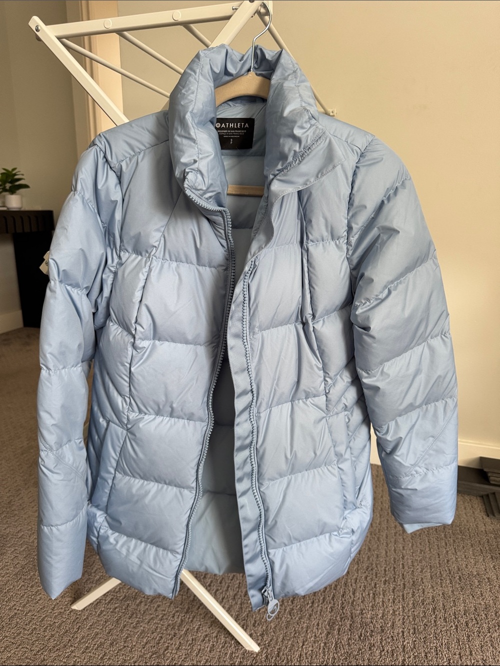Athleta Pastel Blue Quilted Puffer Jacket